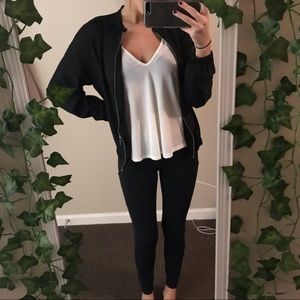 Black bomber jacket